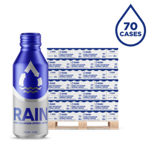 Rain Pure Mountain Spring Water – 16oz Bottles, 24-Pack | Full Pallet Wholesale (70 Cases)